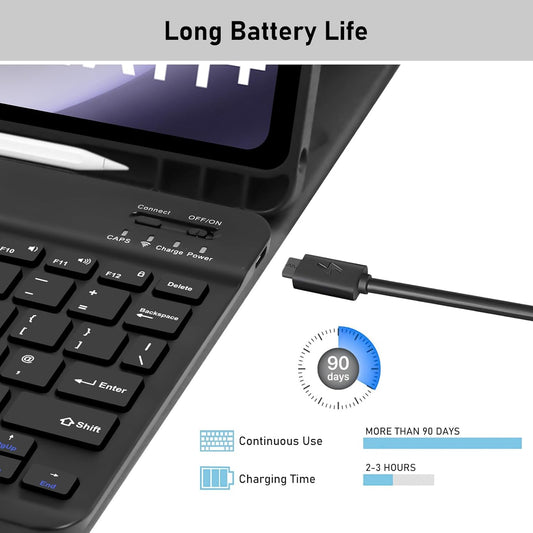 Keyboard Case مخصص لـ Samsung Galaxy Tab A9+ / A9 Plus 11 Inch (2023)