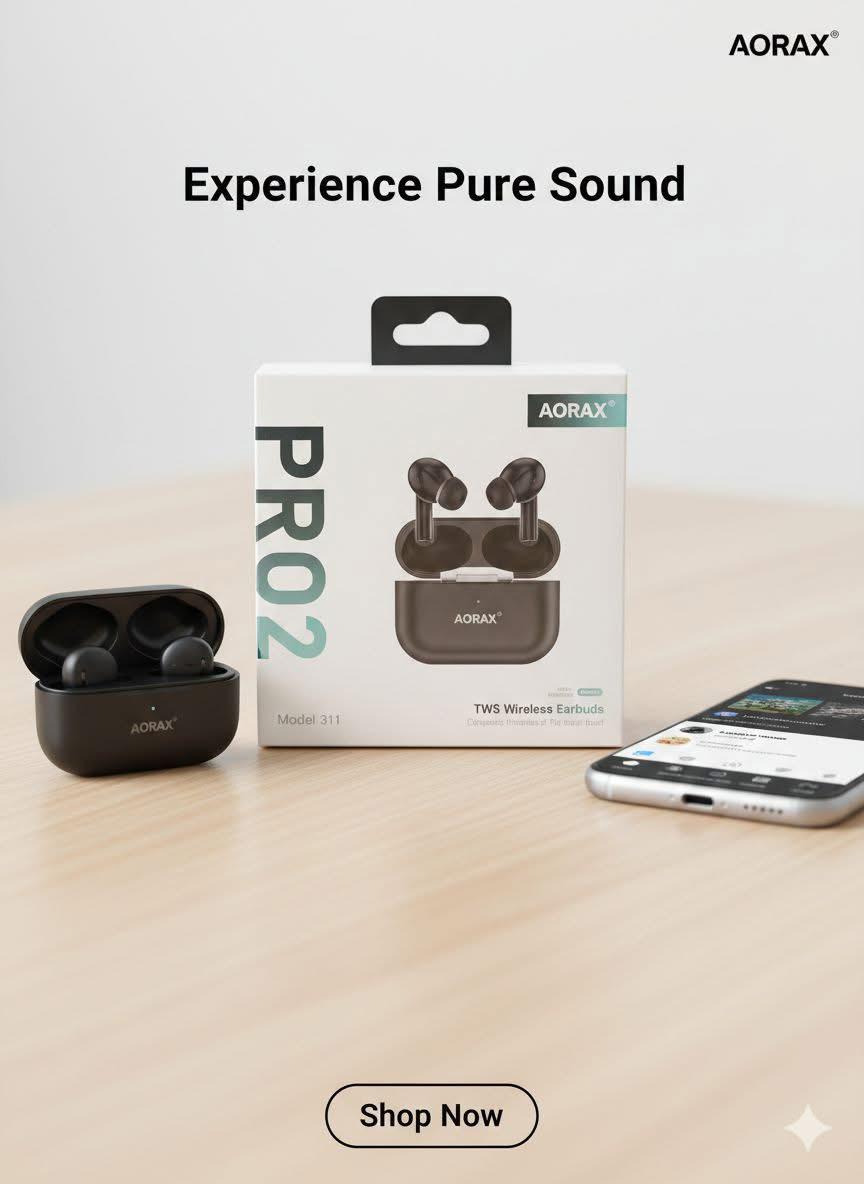 ايربودز AORAX PRO2 BLAK 311