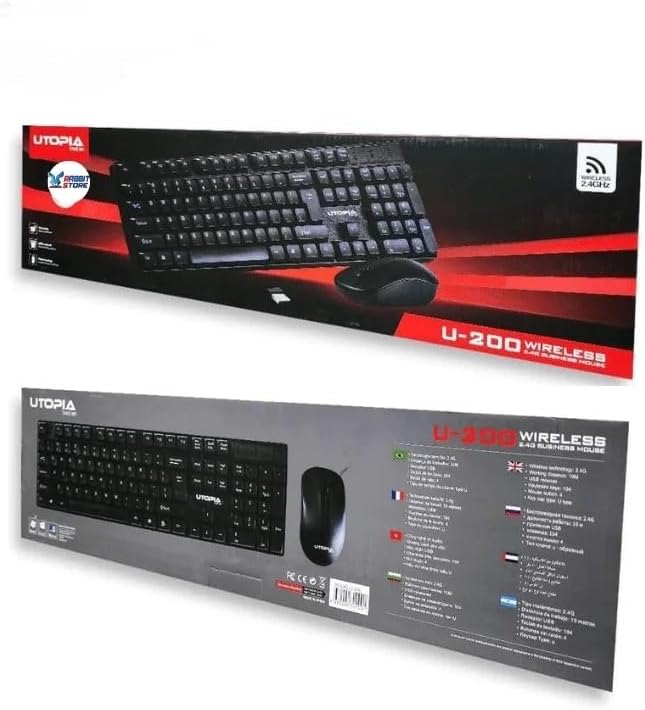 Wireless Mouse &amp; Keyboard U‑200 – Black