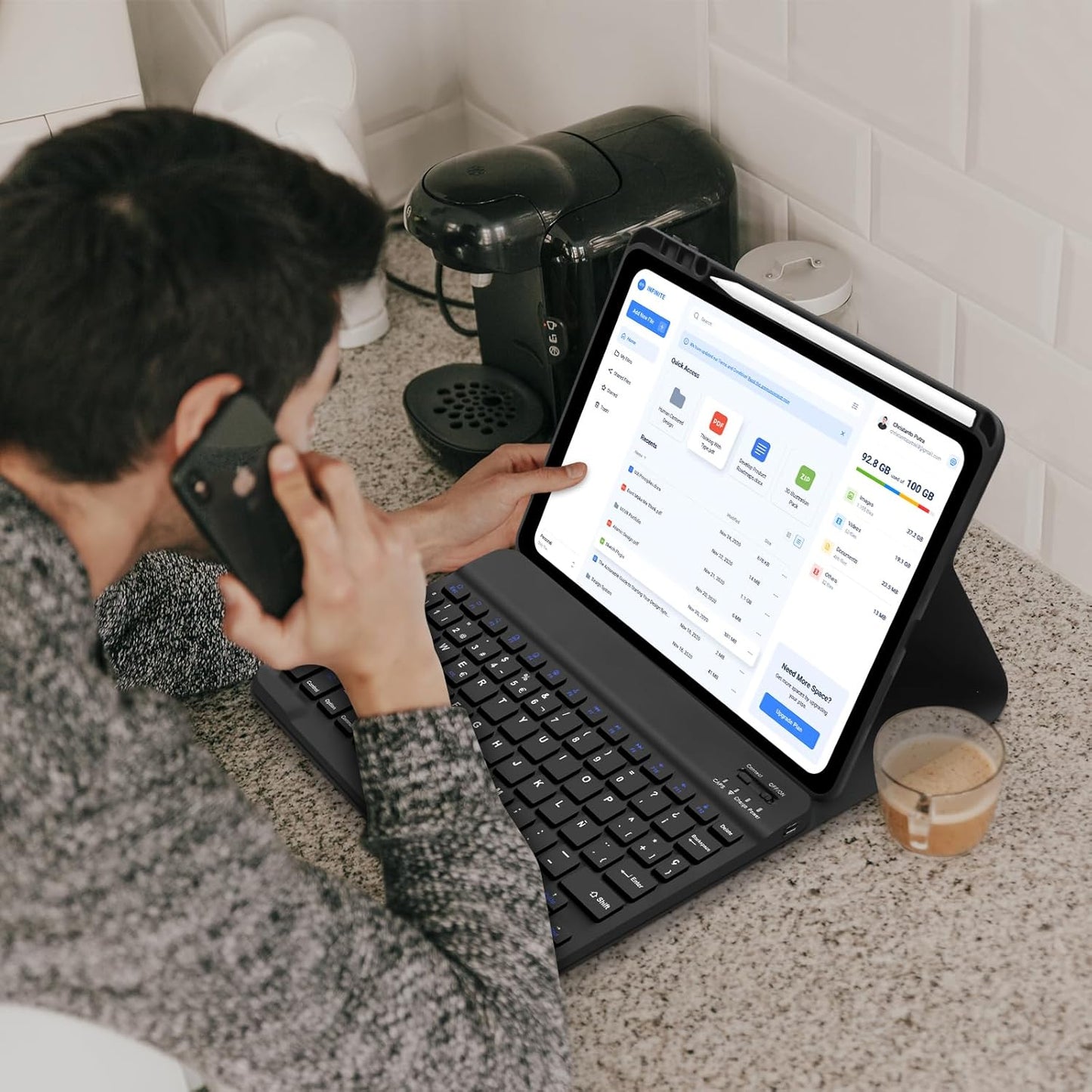 Keyboard Case مخصص لـ Samsung Galaxy Tab A9+ / A9 Plus 11 Inch (2023)