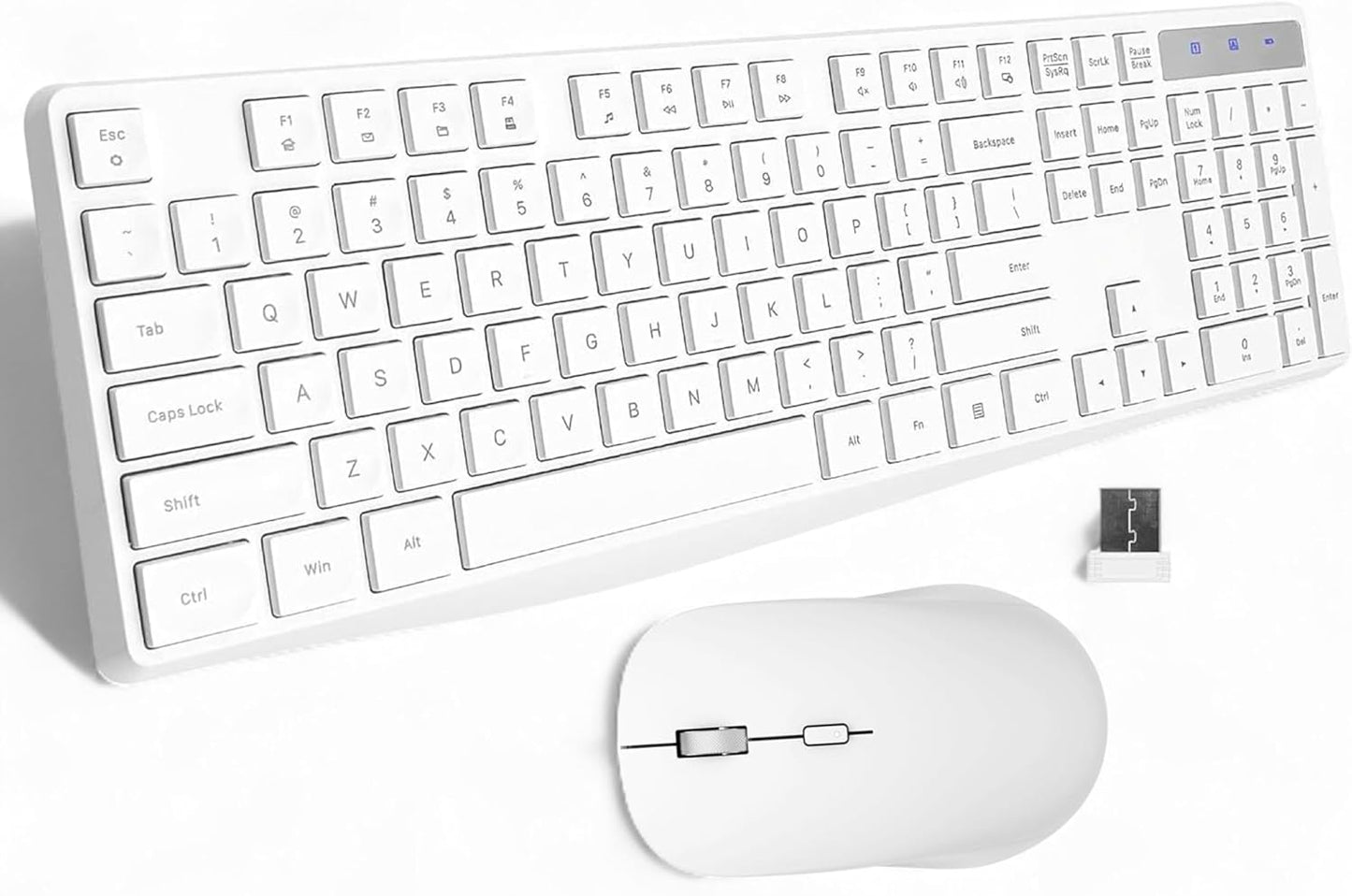 KEYBOARD + MOUSE ZERO WIRELESS COMBO ENGLISH & ARABIC Model - ZR-5710 White