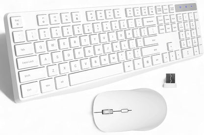 KEYBOARD + MOUSE ZERO WIRELESS COMBO ENGLISH & ARABIC Model - ZR-5710 White