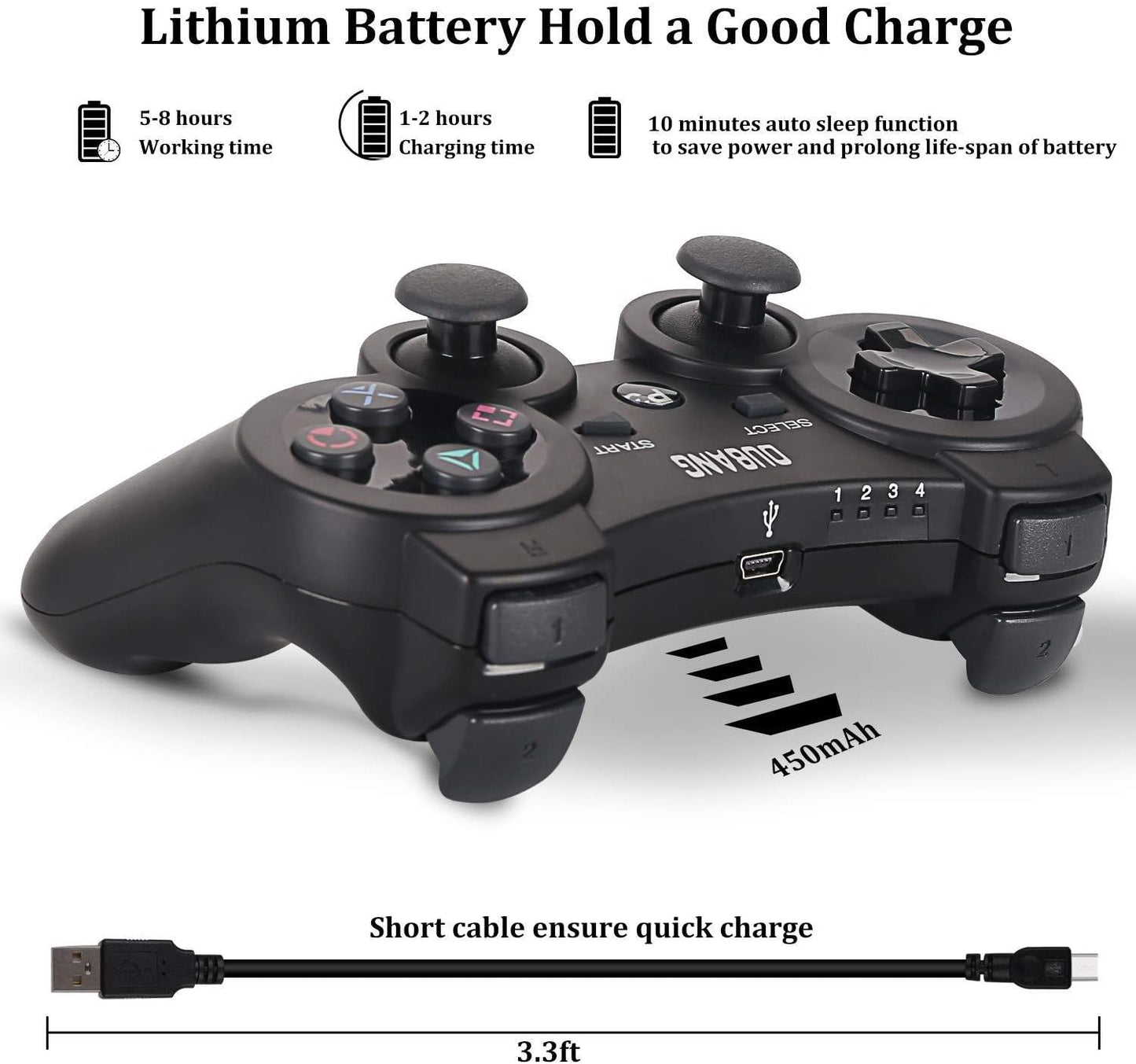 وحدات تحكم متوافقة مع PlayStation 3 – لون أسود