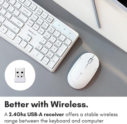 KEYBOARD + MOUSE ZERO WIRELESS COMBO ENGLISH & ARABIC Model - ZR-5710 White