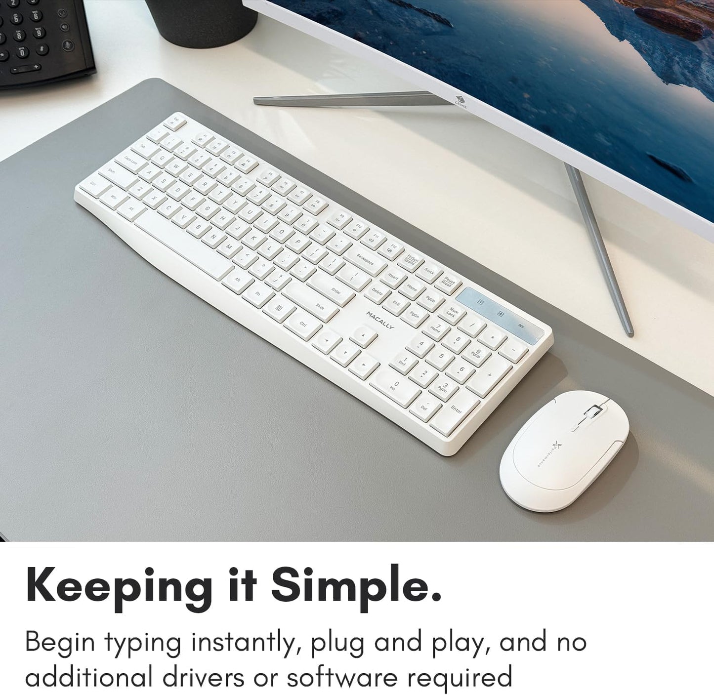 KEYBOARD + MOUSE ZERO WIRELESS COMBO ENGLISH & ARABIC Model - ZR-5710 White