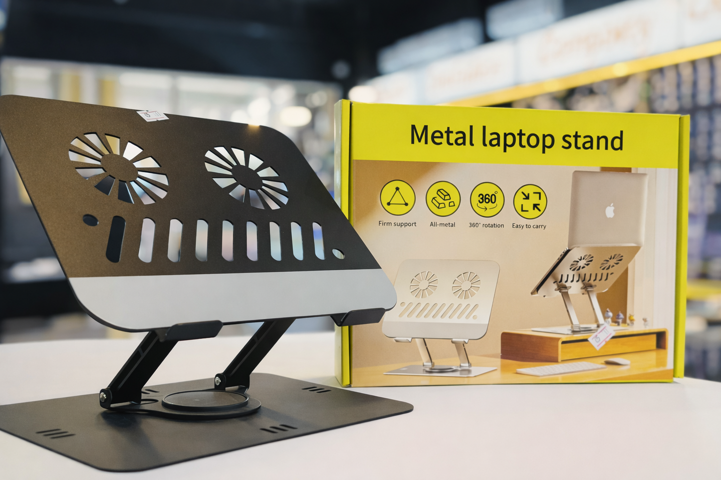 حامل لاب توب معدني قابل للتعديل 360