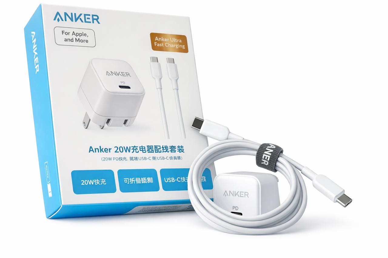 Anker USB C Charger, 20W Fast Charger with Foldable 20W B214P22